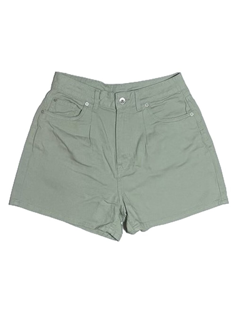 High-Waisted Pleated Twill Shorts